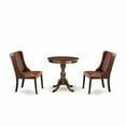 thumbnail image 1 of East West Furniture - ESFO3-MAH-46 - 3-Pc Dining Room Table Set - 2 Kitchen Chairs and 1 Kitchen Table (Mahogany Finish), 1 of 3
