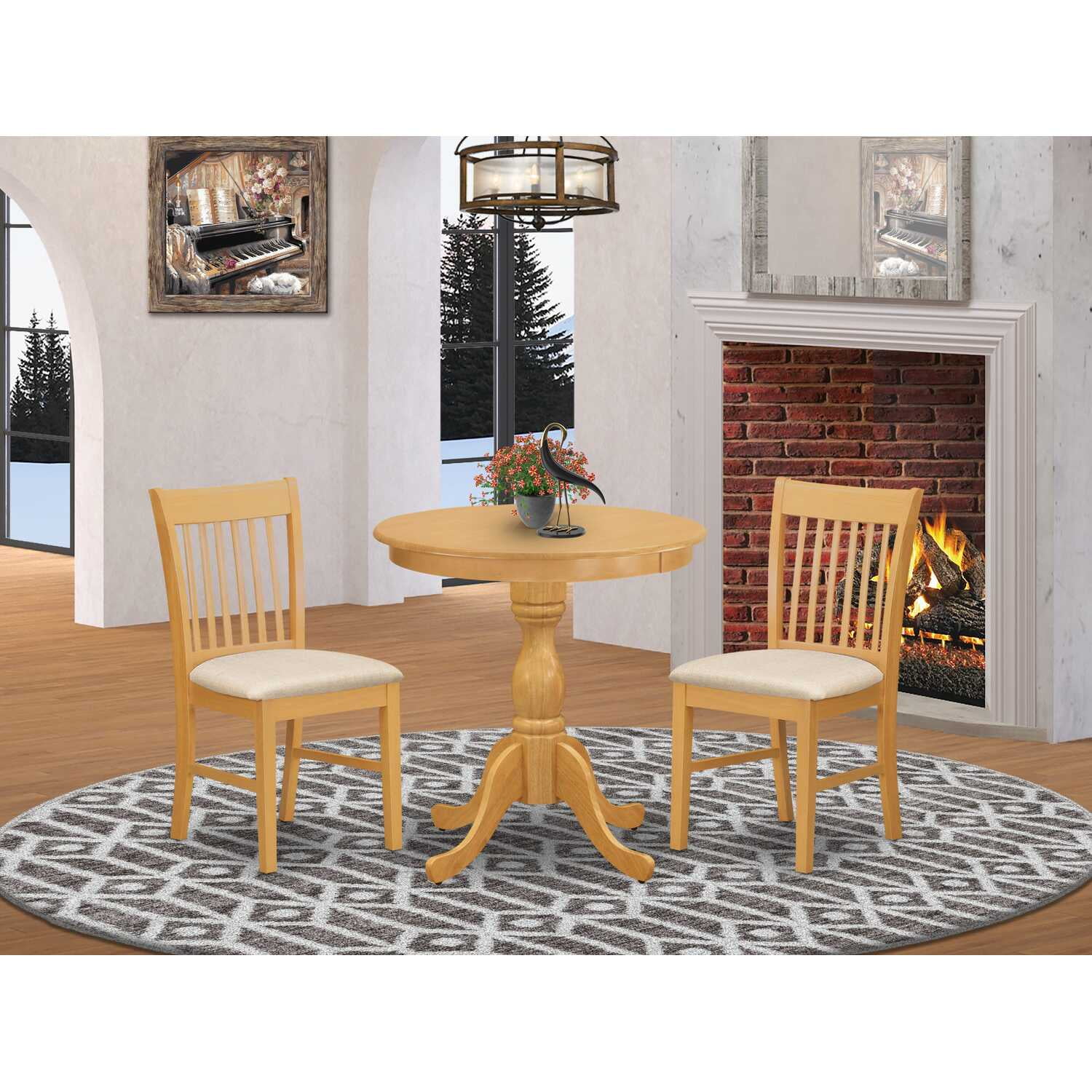 East West Furniture 3-Pc Modern Dining Set