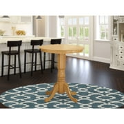 East West Furniture Eden 36" Wood Counter Height Dining Table in Oak