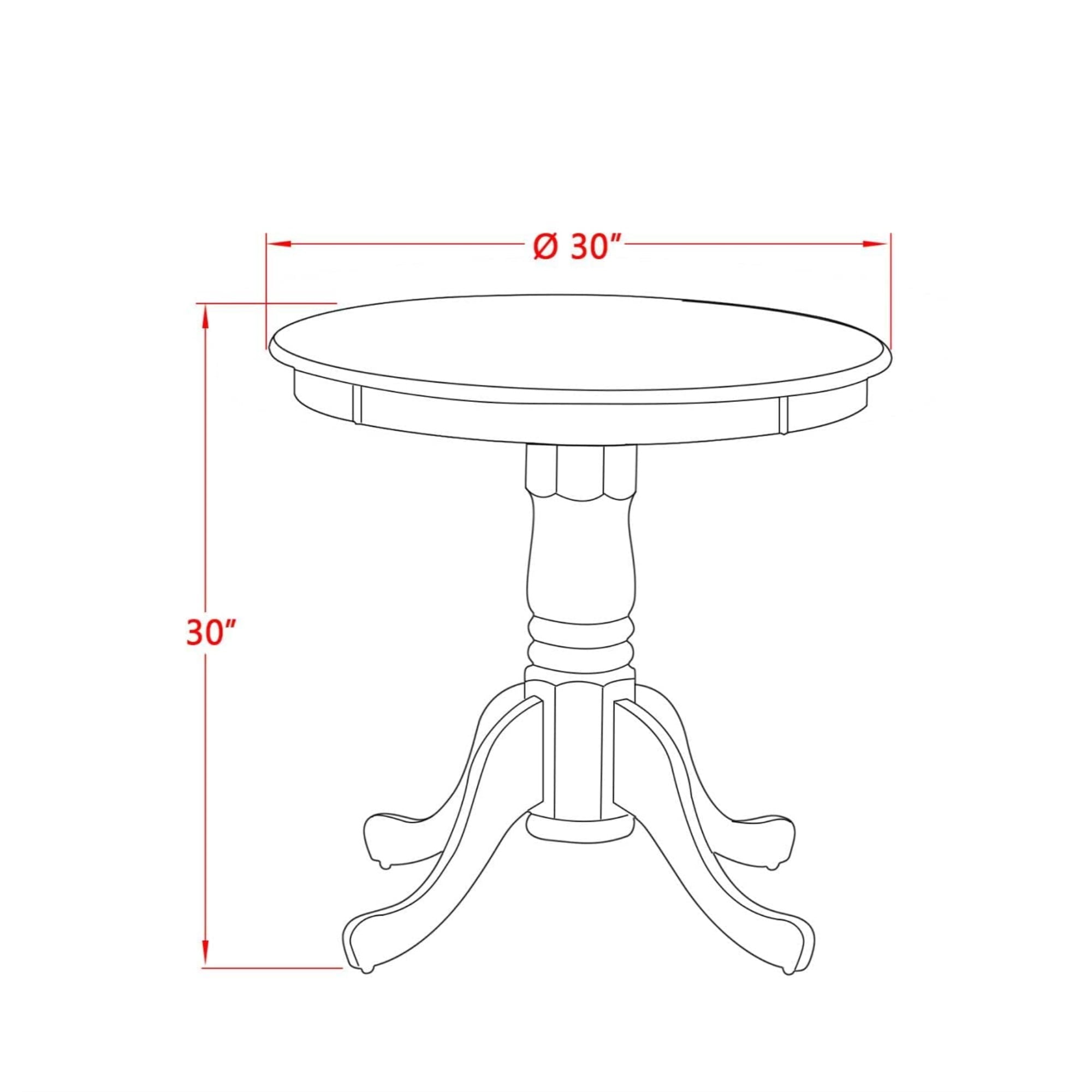 Eden 30" Round Buttermilk & Cherry Rubber Wood Dining Table