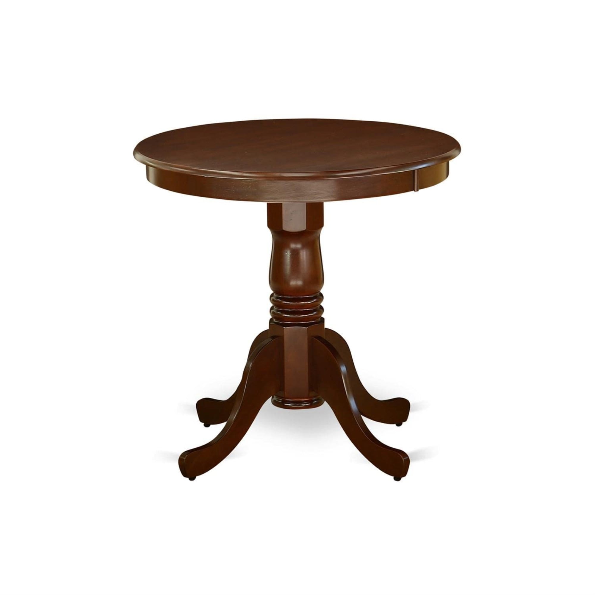 EMT-MAH-TP Edan Dining Table Made of Rubber Wood, 30 Inch Round, Mahogany Finish