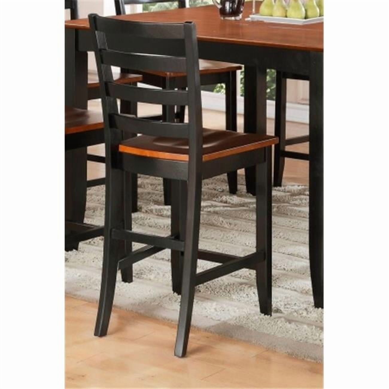 East West Furniture FAIR7-BLK-W 7-Piece Parfait Square Counter Height Table & 6 Microfiber upholstered Seat Chairs in