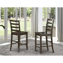 East West Furniture Fairwind 11" Wood Bar Stools in Cappuccino (Set of 2)