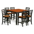 thumbnail image 1 of East West Furniture 7  Pc  pub  Table  set-  Square  Counter  height  Table  and  6  Dining  Chairs, 1 of 6