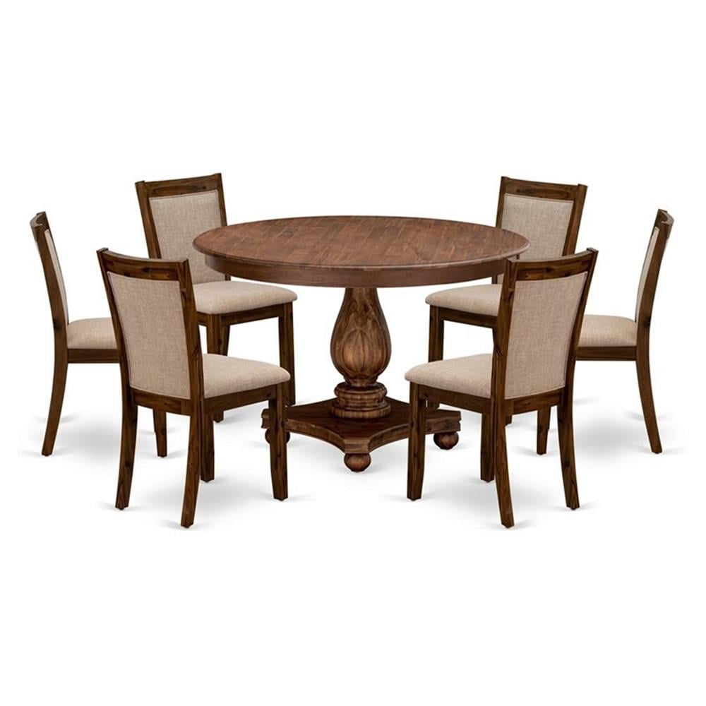 East West Furniture F2MZ7-N04 7-Pc Modern Dining Set Wooden