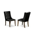 thumbnail image 1 of East West Furniture Forney 38" Leather Dining Chair in Jacobean/Black (Set of 2), 1 of 4