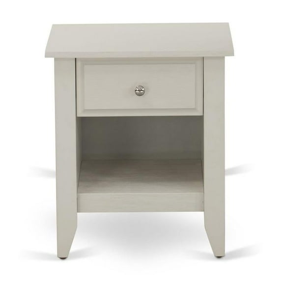 East West Furniture Gallatin 18" Wood Nightstand with 1 Drawer in Butter Cream