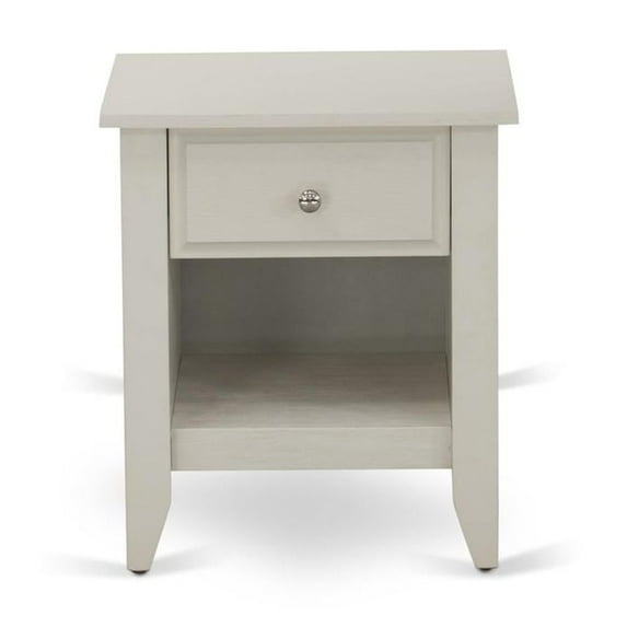 East West Furniture Gallatin 18" Wood Nightstand with 1 Drawer in Butter Cream