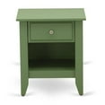 thumbnail image 1 of East West Furniture Gallatin 18" Wood Nightstand with 1 Drawer in Clover Green, 1 of 4