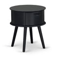 thumbnail image 1 of Gordon Round Night Stand End Table With Drawer in Navy Blue Finish, 1 of 4