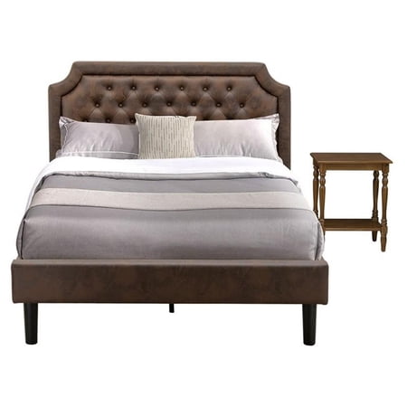 East West Furniture Granbury 2-Piece Wood Full Bedroom Set in Dark Brown