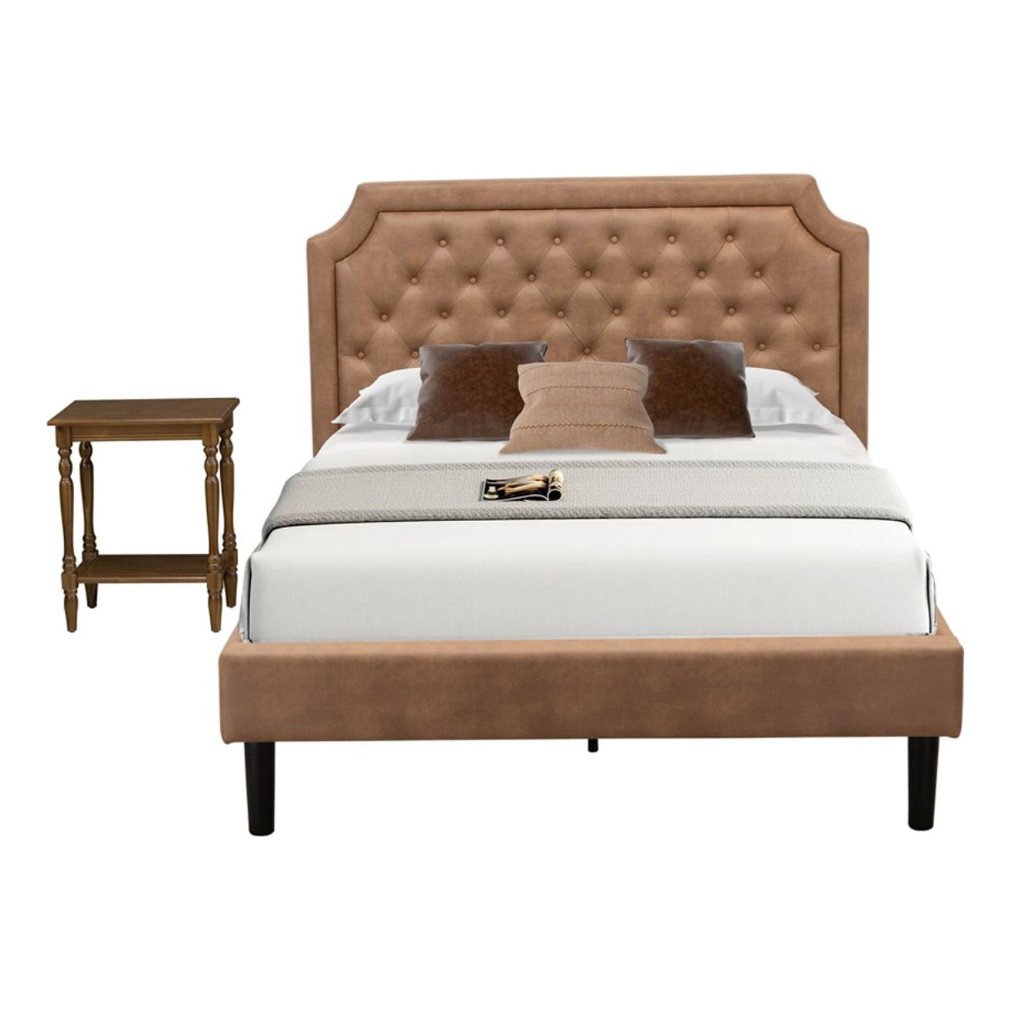 East West Furniture Granbury 2Piece Wooden Full Platform Bedroom Set