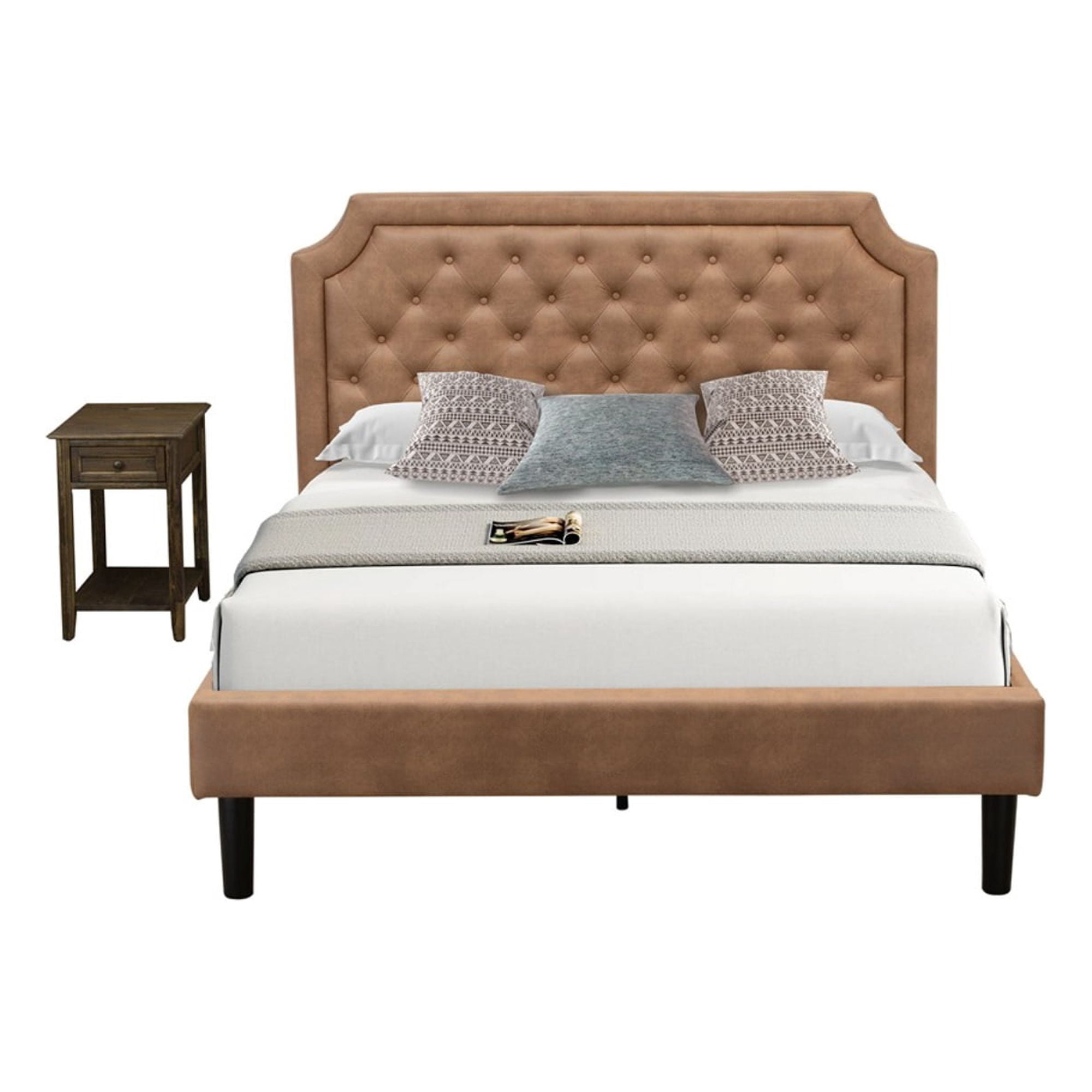 East West Furniture Granbury 2 Pieces Wood Queen Platform Bedroom Set