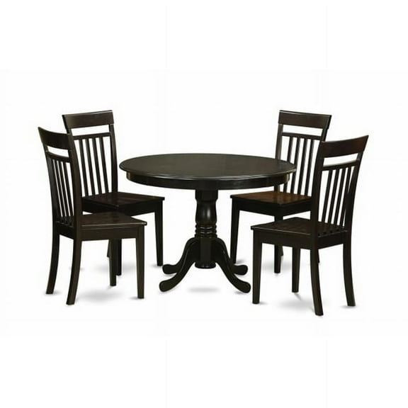 East West Furniture HLCA5-CAP-W 5 Piece Kitchen Nook Dining Set-Breakfast Nook-Table and 4 Dinette Chairs