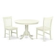 thumbnail image 1 of East West Furniture Hartland 3-piece Wood Dining Room Set in Linen White, 1 of 6