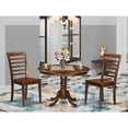 thumbnail image 1 of East West Furniture Hartland 3-piece Dining Chair & Round Table Set in Mahogany, 1 of 5