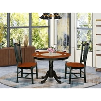 East West Furniture Dining Room Set Black & Cherry, HLDO3-BCH-W