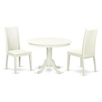 East West Furniture Hartland 3-piece Dining Table and Dinette Chairs in White