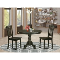 East West Furniture Hartland 3-piece Traditional Wood Dining Set in Cappuccino