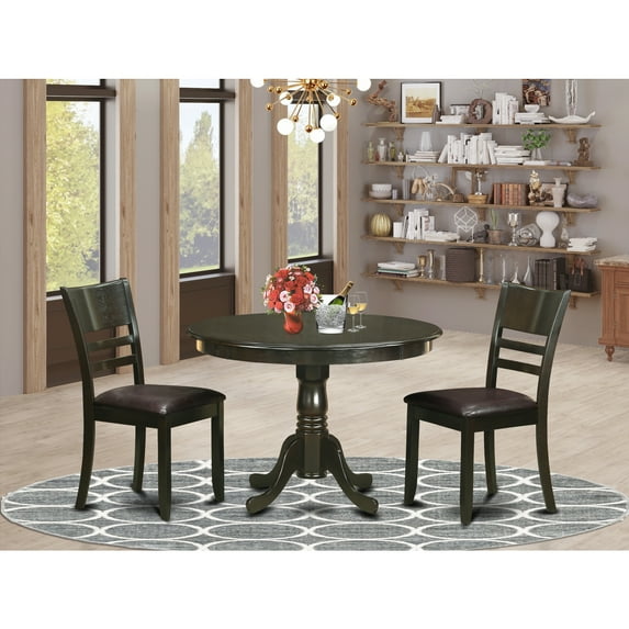 East West Furniture Hartland 3-piece Wood Dining Room Set in Cappuccino