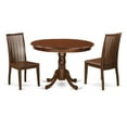 thumbnail image 1 of East West Furniture Hartland 3-piece Wood Dining Table Set in Mahogany, 1 of 6