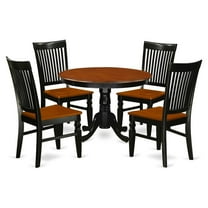 East West Furniture Dining Room Set Black & Cherry, HLWE5-BCH-W