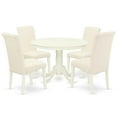 thumbnail image 1 of East West Furniture Hartland 5-piece Wood Dining Set in Linen White/Cream, 1 of 4