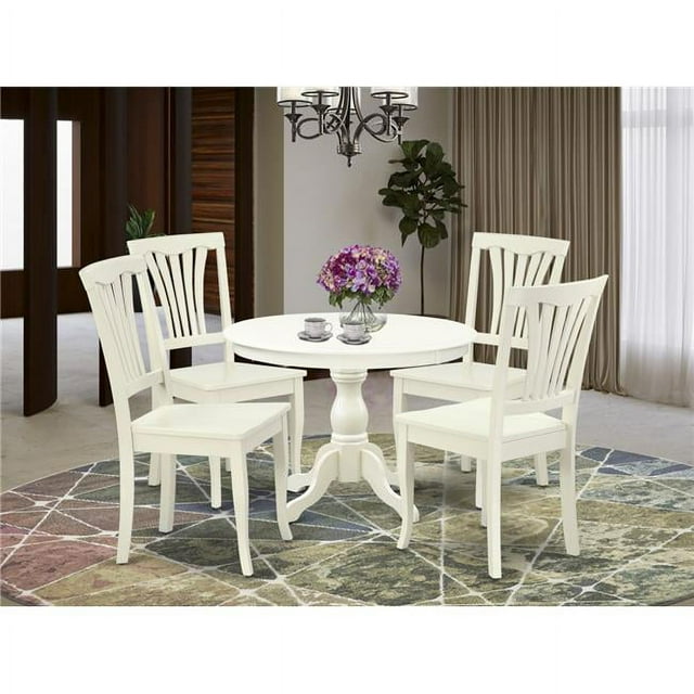 East West Furniture Hartland 5-piece Wood Dining Set with Slatted Back ...