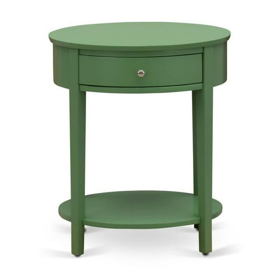 East West Furniture Hillsboro Asian Wood Nightstand in Clover Green