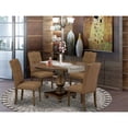 thumbnail image 1 of East West Furniture Irving 5 Pieces Wood Dining Set in Brown/Distressed Jacobean, 1 of 8