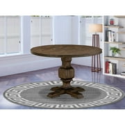 East West Furniture Irving Asian Wood Dining Table in Distressed Jacobean Brown