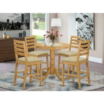 East West Furniture JACF5-OAK-C Counter Height Dining Table Table & 4 Chairs, Oak