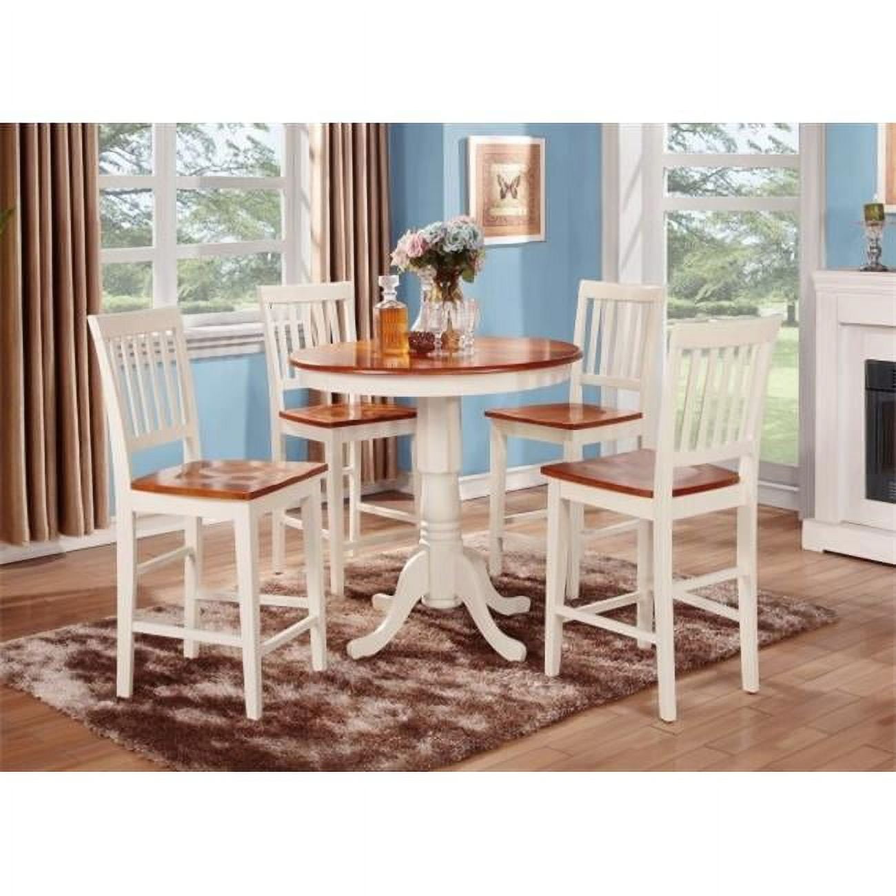 East West Furniture Javn Whi W Pc Set Jackson Counter Height Table In