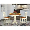 thumbnail image 1 of East West Furniture Jackson 3-piece Dining Table and Chairs in Buttermilk/Cherry, 1 of 2