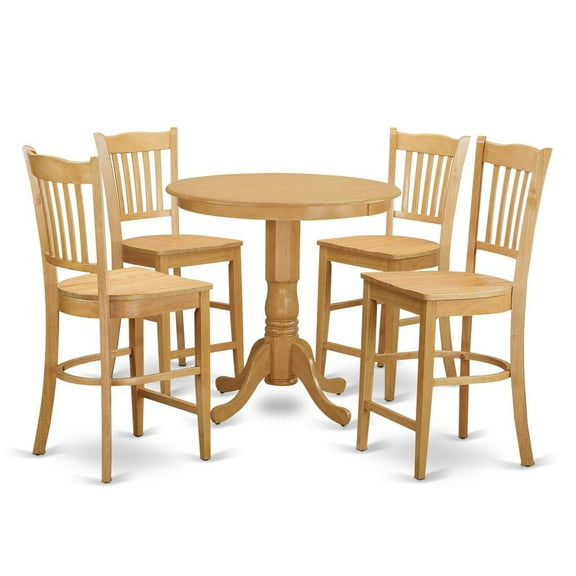 East West Furniture 5 PC counter height pub set - Kitchen Table and 4 bar stools.