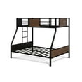 thumbnail image 1 of East West Furniture Jackson Traditional Metal Twin Over Full Bunk Bed in Black, 1 of 4