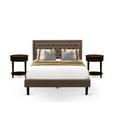 thumbnail image 1 of East West Furniture Kendall 3-Piece Wood Queen Bedroom Set in Brown/Mahogany, 1 of 9