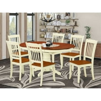 East West Furniture Dining Room Set Buttermilk & Cherry, KEDA7-BMK-W