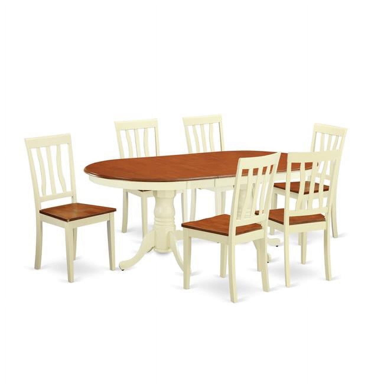 East West Furniture Kitchen Set Buttermilk & Cherry 7 Piece