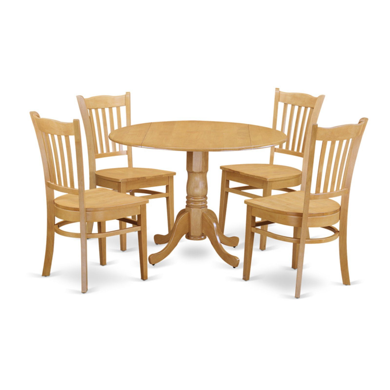 East West Furniture DLGR5-OAK-W 5 Piece Modern Dining Table Set - Thumbnail 4