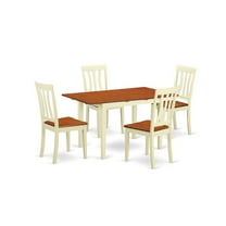 East West Furniture Kitchen Table & Chairs Set Includes a Rectangle Dining Room Table and Dining Chairs, Buttermilk & Cherry