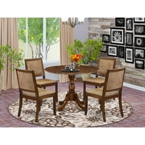 East West Furniture Dublin 5 Piece A Modern Dining Table Set in Walnut Finish