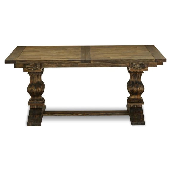 East West Furniture LADA9-07-T24 9 Piece Dining Table Set Includes a Rectangle Kitchen Table with Butterfly Leaf and 8 Padded Chairs, 42x92 Inch, Distressed Jacobean
