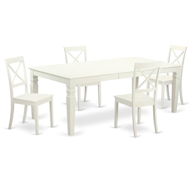 East West Furniture LGBO5-LWH-W Kitchen Table Set with One Logan Dining ...