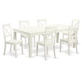 thumbnail image 1 of East West Furniture LGBO7-LWH-W Kitchen Tables & Chair Set with One Logan Table & 6 Chairs, Linen White - 7 Piece, 1 of 1