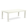 thumbnail image 1 of East West Furniture LGDA5-LWH-23 5 Piece Dining Room Set Contains a Rectangle Kitchen Table with Butterfly Leaf and 4 Upholstered Parson Chairs, 42x84 Inch, linen white, 1 of 6