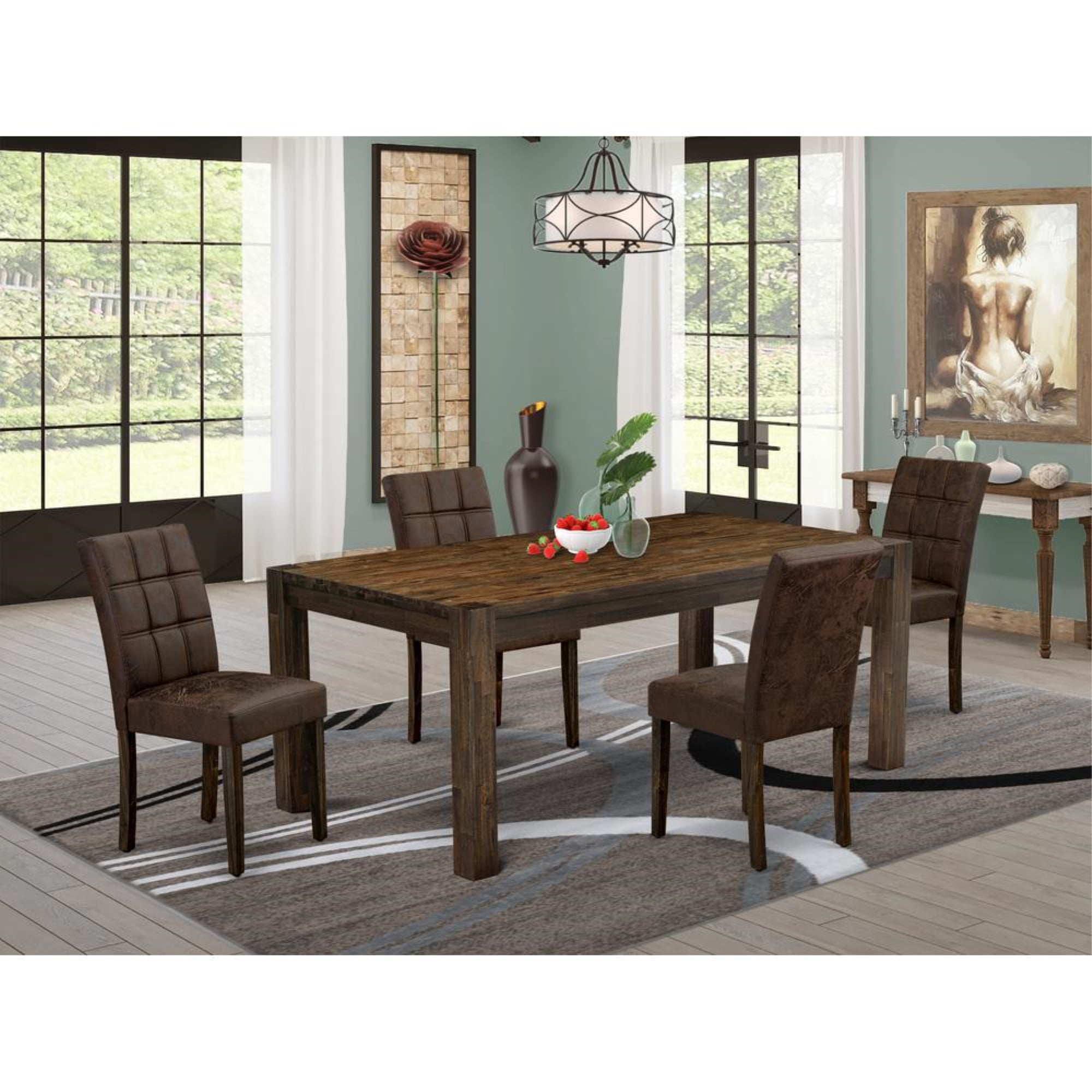5 Piece Modern Dining Table Set - Walmart.com