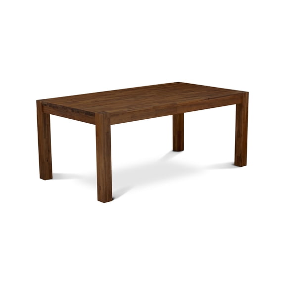 East West Furniture LMDA5-0N-T24 5 Piece Kitchen Table Set Includes a Rectangle Rustic Wood Dining Table and 4 Upholstered Chairs, 40x72 Inch, Sandblasting Antique Walnut