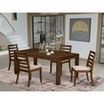 thumbnail image 1 of East West Furniture Lismore 5 Piece A Dining Table Set in Walnut Finish, 1 of 6
