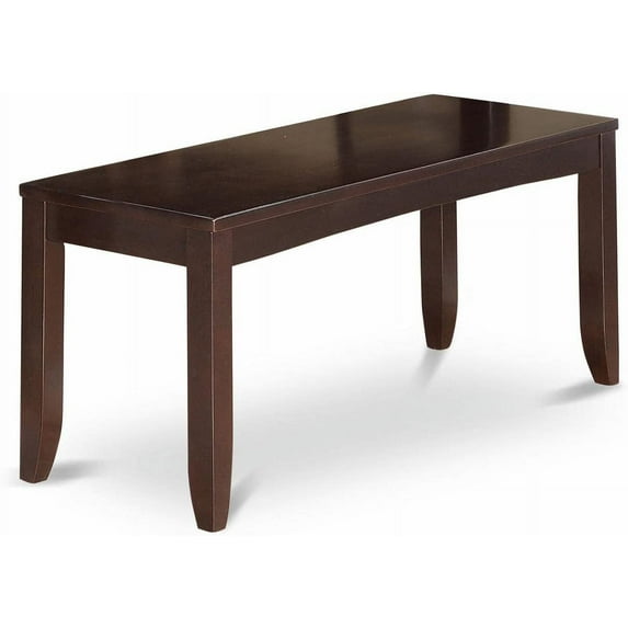 East West Furniture LYB-Cap-W Lynfield Dining Bench with Wood Seat, 52x15x18 Inch, Cappuccino